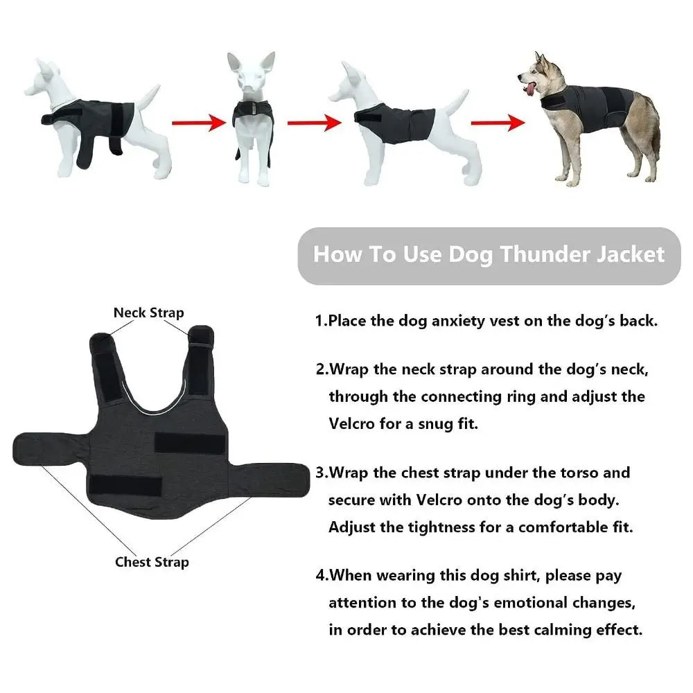 Practical Breathable Dog Anxiety Jacket Comfortable Adjustable Dog Calming Vest Soft Warm Anti Anxiety Pet Coat For Dog Puppy